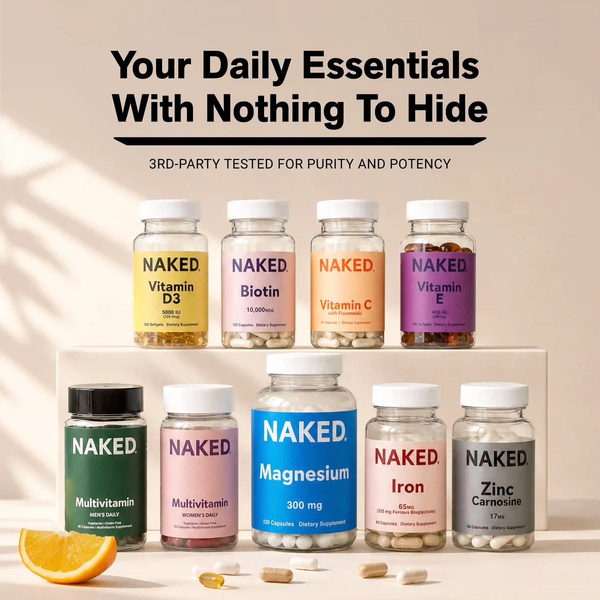 Daily Magnesium Supplement | Naked Magnesium - 120 Capsules