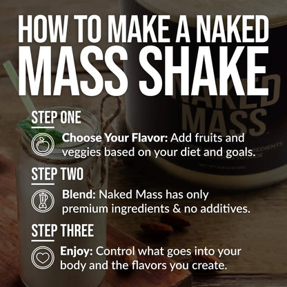 Chocolate Peanut Butter Mass Gainer Protein Supplement | Naked Mass - 8LB