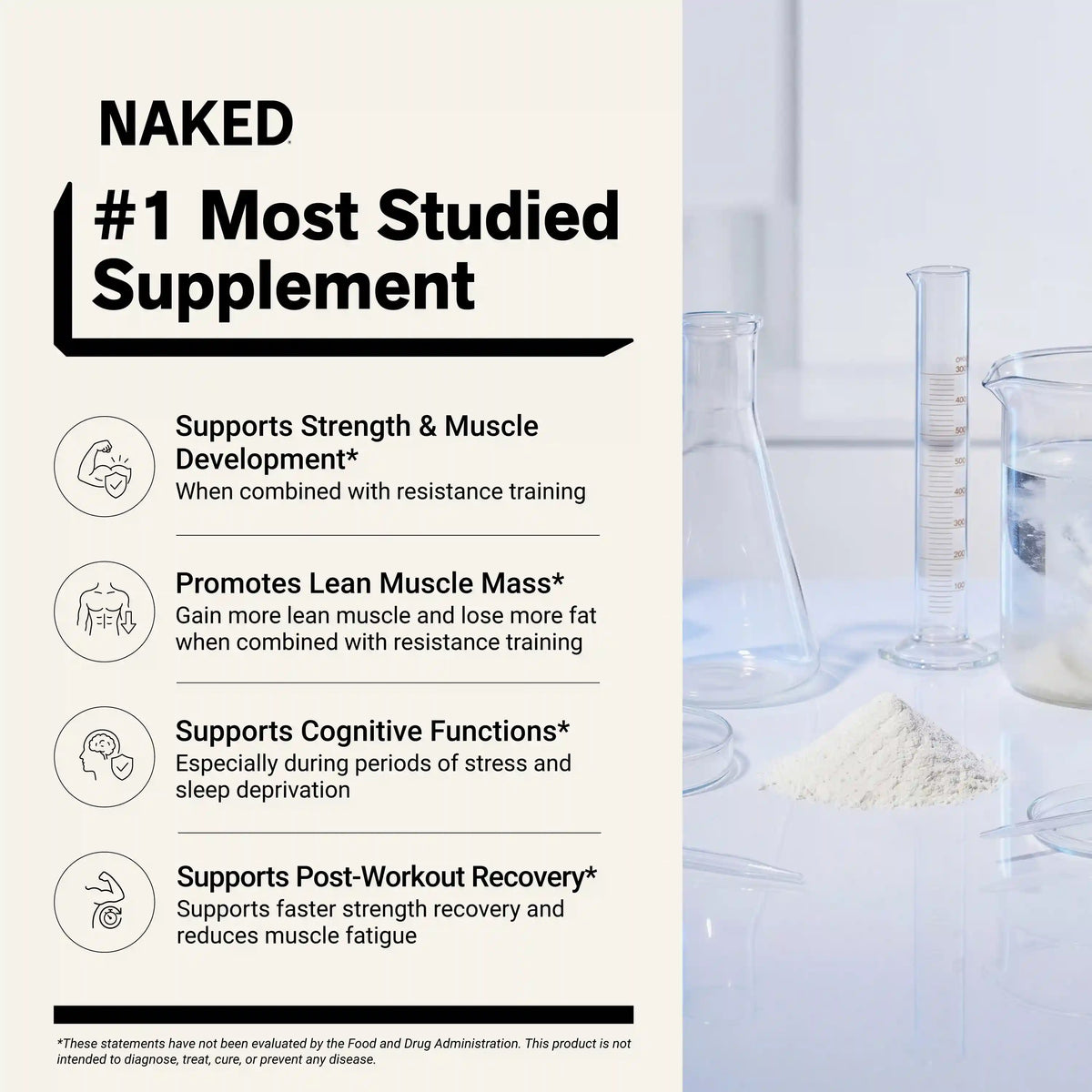 Orange Creatine Monohydrate Powder | Naked Creatine - 1.1LB