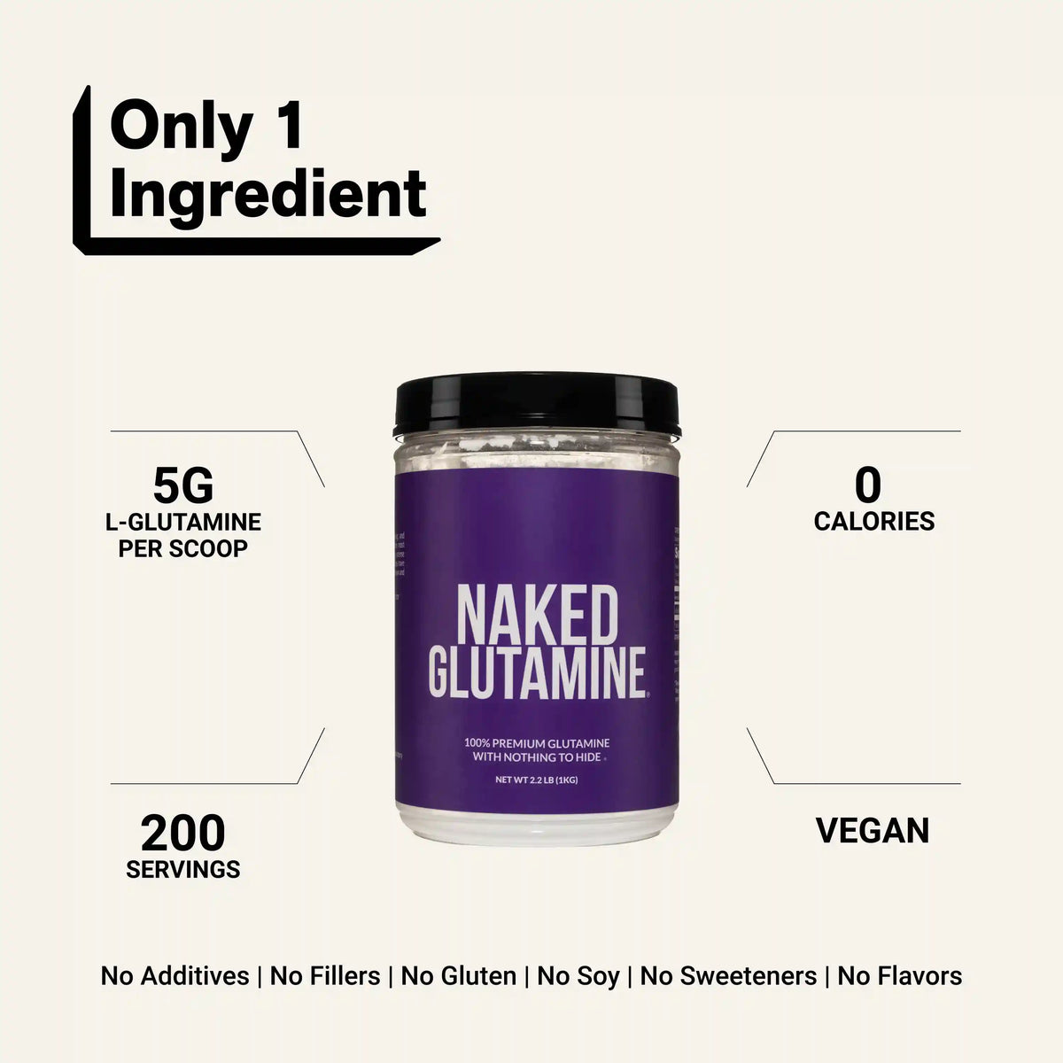 Glutamine Powder | Naked Glutamine 1KG